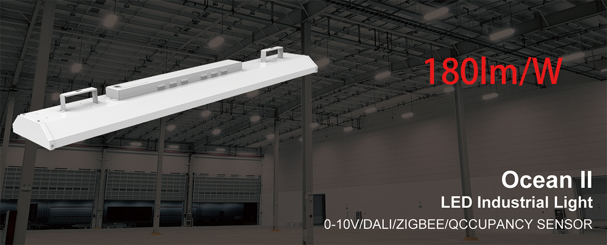 Lâmpadas LED lineares de teto alto: inovação em eficiência luminosa de 130 lm/W a 180 lm/W
